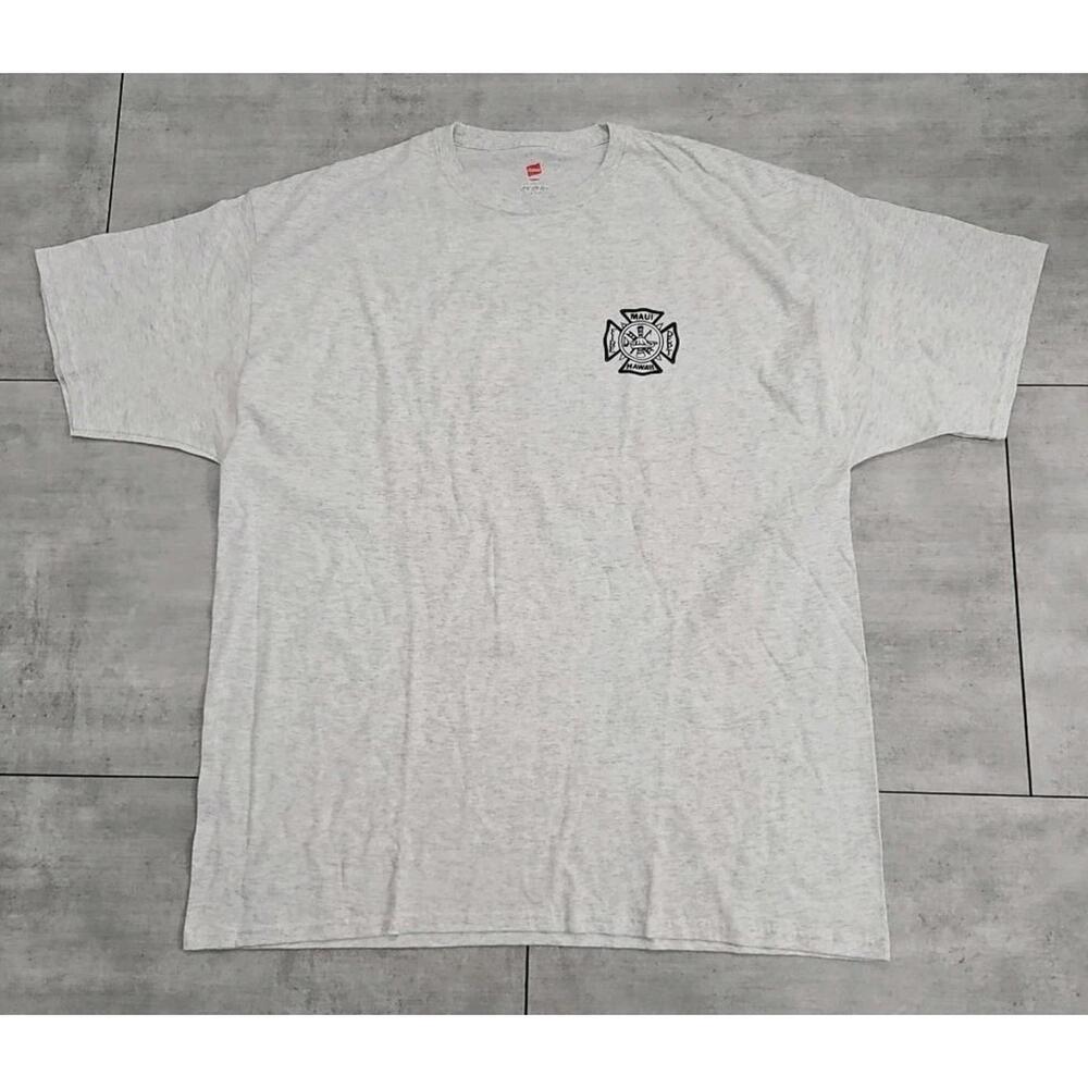 Maui Hawaii Fire Department Heather Gray T-Shirt 2XL‎